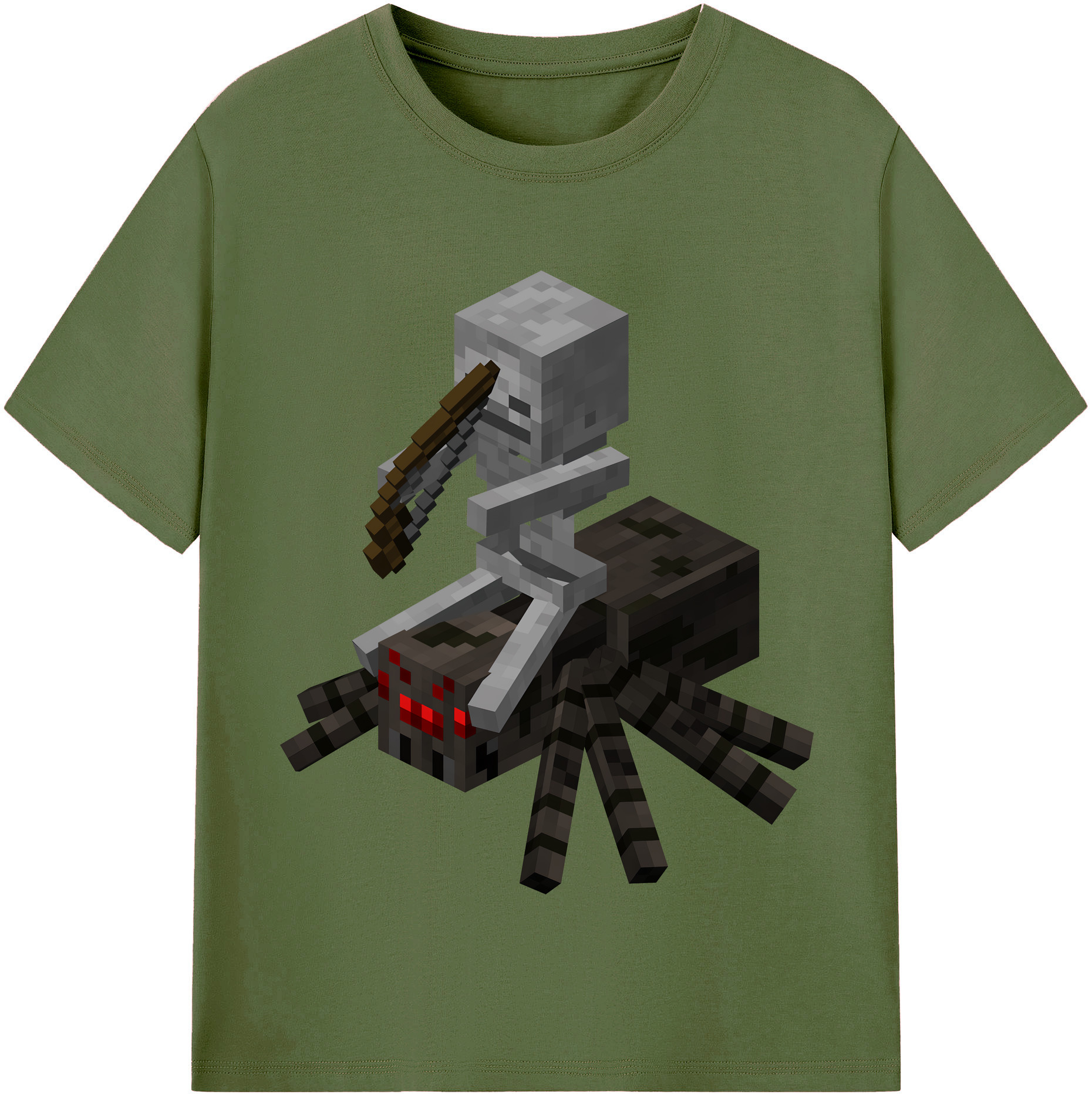 （画像用） マインクラフト ブロックの世界 Minecraft MC Block world 綿100％半袖Tシャツ（フロントプリント）